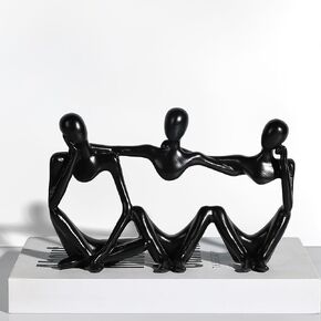 BrownLove 3pcs White Human Body Abstract Art Decoration, Modern White Art Resin Statue Room Office Shelf Bookcase Decoration