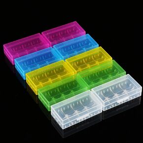 10PCS Colorful Battery Storage Case/Box/Organizer/Holder/Containers for /18350 Battery, fosa Portable Hard Plastic Transparent Batteries Case for 2pcs Batteries or 4pcs 18350
