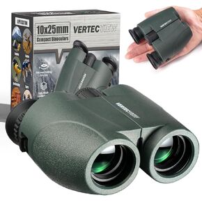 10x25 Binoculars, Compact Binoculars for Adults; high Powered, Smooth Focus, Water Resistant, HD Optical, Excellent Choice for Bird Watching, Concert, Sports & Travel; Lightweight 246g.