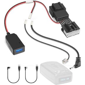 Radar Detector Power Cord Adapter,(16Pin Type-A) Compatible with Ford F150,Bronco,Mustang and More with Auto Dimming Rearview Mirror,RJ11 DC3.5 Radar Detectors Charger Cable, Built-in Hidden
