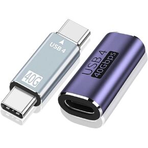 MEIRIYFA 40Gbps USB Type C Adapter, USB C Coupler 100W Male to Male/Female to Female Extender Support up to Data Transfer for Thunderbolt 4 Adapter with 8K@60hz Video USB4 Cable, USB C Devices(2 PCS)