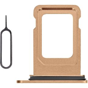 for iPhone 11 Pro Max Gold SIM Card Tray Holder Adapter Single SIM Version for iPhone 11 Pro Card Slot Replacement 11Promax with Waterproof Rubber Ring SIM Ejector for A2161 A2220 A2218