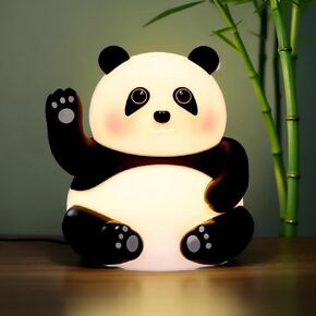 Cute Panda Night Light for boys girls Children, Panda kawaii room decor Silicone Patting Lamp, 4 Level Dimmable Nursery Nightlight for Breastfeeding Toddler Night Light for Bedroom Room Decor Gifts