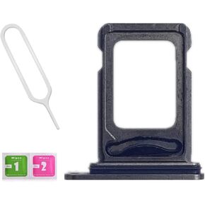 Dual SIM Card Tray Slot Holder Replacement for iPhone 14 Pro 6.1 inch/14 Pro Max 6.7 inch with Waterproof Rubber Ring and Sim Card Tray Open Eject Pin (Space Gray)