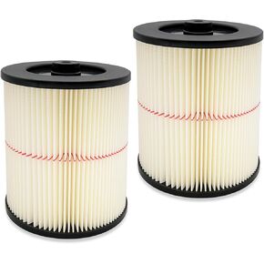 9-17816 Filter for Craftsman Shop Vac Filter 17816 Replacement Red - Stripe Filter Fit 5 Gallon & Larger Vacuum Cleaner 17816 Cartridge Filter (2 Pack)