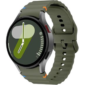 Silicone Sport Band Compatible With Samsung Galaxy Watch 7 Band 40mm 44mm,No Gap Sporty Strap with Decorative Woven Line for Samsung Watch 7 44mm Bands Men Women(2024)