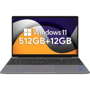 ApoloSign 2024 كمبيوتر محمول جديد 15.6 بوصة، كمبيوتر محمول Windows 11، N5095 حتى 2.8 جيجا هرتز، 12 جيجا بايت DDR4 RAM، 512 جيجا SSD، 15.6 بوصة FHD IPS 1920x1200، 2.0 ميجابيكسل، 2.4G+5G WiFi، BT 5.0، Mini HDMI، النوع C، مزدوج مكبرات الصوت in Kuwait