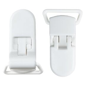 50piece 20mmRibbon Pacifier Plastic Suspender Clips for DIY Teething Toys Baby Blankets Dummy Bib Leash Binky Paci, White