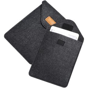 7-8 inch Felt Tablet Sleeve Case Protective Cover Bag for Lenovo Tab M8/ iPad Mini/ Mini 5 4 3/ Samsung Galaxy Tab A7 Lite/ Tab Active3/ Tab S6 Tab A 8.0/ Fire HD 8/ HD 8 Plus/ 7, Black