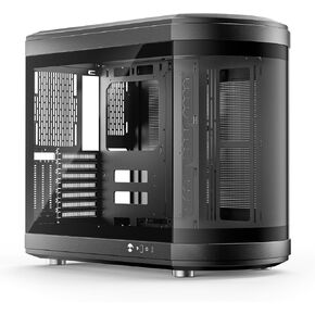 حافظة كمبيوتر AsiaHorse ATX بغرفة مزدوجة 180 درجة حافظة كمبيوتر ألعاب من الزجاج المقسى ذات عرض كامل مع منفذ من النوع C، ودعم مشعاع 360 مم، متوافقة مع RTX 40، حافظة كمبيوتر ATX متوسطة البرج لتدفق الهواء العالي. بيرسيوس-أسود in Kuwait