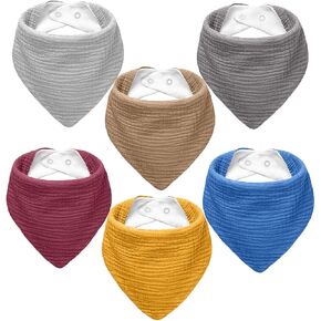 مرايل أطفال من الموسلين، مرايل أطفال باندانا لعاب الأطفال مصنوعة من القطن بنسبة 100% للأطفال الأولاد والبنات، مريلة بألوان ثابتة للتسنين in Kuwait