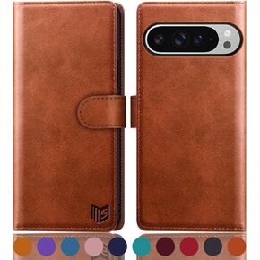 SUANPOT for Google Pixel 9 Pro XL 6.8" 5G Wallet case with RFID Blocking Credit Card Holder,Flip Book PU Leather Protective Cover Women Men for Pixel 9 Pro XL Phone case Light Brown