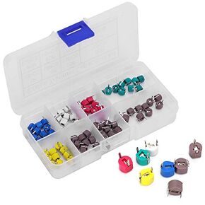 Trimmer Capacitor, 80pcs 6mm Variable Capacitance Ceramic Capacitor Kit 5/10/20/30/40/60/70/120P Electronic Capacitor Kit,Capacitance