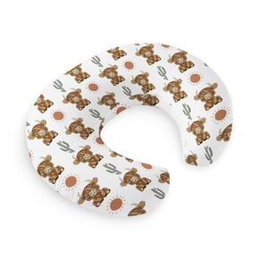 HawSkgFub Highland Cow Boho Cactus Sun Nursing Pillow Cover for Baby Boy Girl, Western Hyland Cattle Themed Breastfeeding Pillow Slipcover, Cow Lover Nursing Pillowcase for Newborn Infant, Cover Only