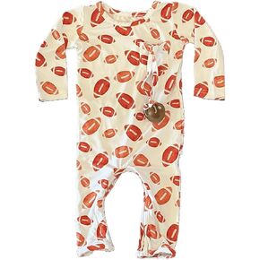 Bamboo Viscose Baby Rompers - Soft & Breathable, Zipper Closure, Pacifier Clip, Front Pocket - Newborn to 18 Months