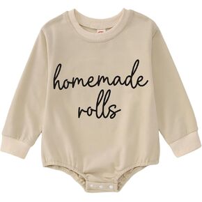 SOFEON Infant Baby Girls Thanksgiving Romper Chunky Thighs And Pumpkin Pies Outfits Bubble Sweatshirt Onesie Fall Clothes in Kuwait