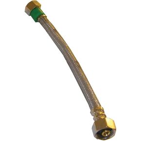 LASCO 10-0413 1/2-Inch Female Iron Pipe by1/2-Inch Female Iron Pipe by 12-Inch Flex Stainless Steel Braided with Poly Inner Core Water Supply