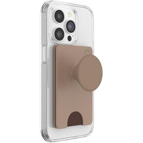 PopSockets Phone Wallet with Expanding Phone Grip, Phone Card Holder - Latte