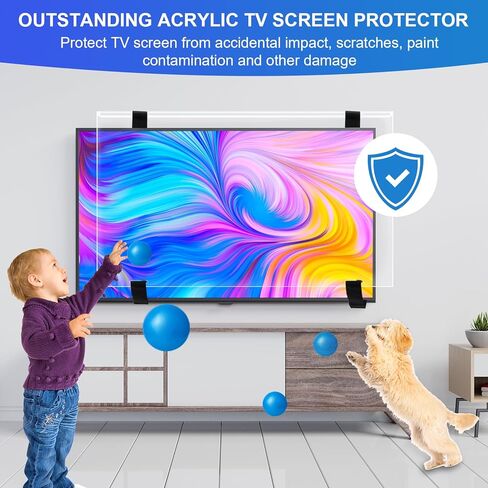 واقي شاشة تلفزيون 32 بوصة من الأكريليك الشفاف لشاشة التلفاز وشاشة الكمبيوتر لشاشة تلفزيون LED OLED QLED LCD in Kuwait