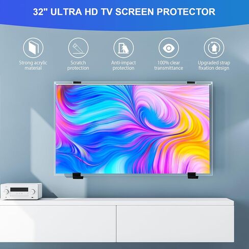 واقي شاشة تلفزيون 32 بوصة من الأكريليك الشفاف لشاشة التلفاز وشاشة الكمبيوتر لشاشة تلفزيون LED OLED QLED LCD in Kuwait