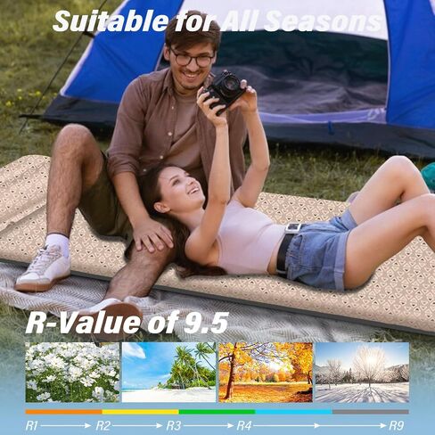 Self Inflating Sleeping Pad for Camping - 3.1" Thick Foam Sleeping Pad with Inflatable Bag, Lightweight Inflatable Camping Mattress Pad for Car Camping Backpacking Hiking Camping Mat in Saudi Arabia