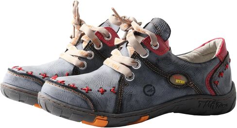 TMA EYES Women's Leather Soft Sole lace-up Fashion Shoes with Hand-Stitched Design in Kuwait