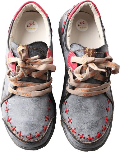 TMA EYES Women's Leather Soft Sole lace-up Fashion Shoes with Hand-Stitched Design in Kuwait
