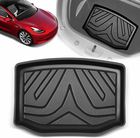 YHTAUTO Trunk Mat Cargo Liner Compatible with Tesla Model 3 2021 2022 2023, All Weather TPE Trunk Mat Rear Storage Mats, Model 3 Accessories, Black, Set of 3 in Saudi Arabia