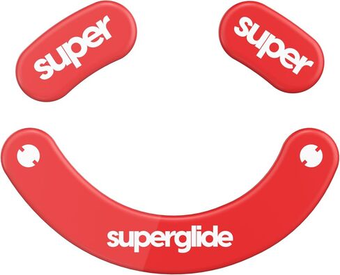 زلاجات ماوس زجاجية Superglide - انزلاق فائق النعومة، حافة مستديرة مصقولة، أقدام ماوس ألعاب سريعة للغاية مع نعل متين لجهاز Razer Viper V3 Pro (Type-S، أحمر) in Saudi Arabia