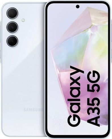 Samsung Galaxy A35 5G + 4G LTE (256 جيجابايت + 8 جيجابايت) (Tmobile Mint Tello & Global) GSM SM-A356E/DS 6.6 بوصة 120 هرتز 50 ميجابكسل ثلاثي + (شاحن حائط مزدوج 25 وات) (بحري رائع ضمان لمدة عام في أمريكا اللاتينية) in Saudi Arabia