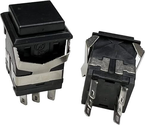 10Pcs Non Locking Push Button Switch 19x19mm KD2-22 8 Pins with Light Inside Illuminated 3A 250V Without Lock Black in Kuwait