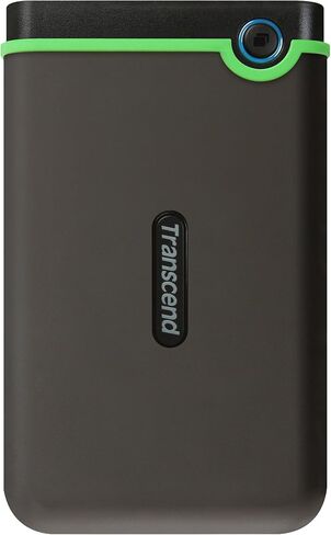 Transcend 4TB StoreJet 25M3S USB 3.1 Portable Hard Drive Rugged, Anti-Shock Resistant, Compact and Lightweight with Lightning-Fast Speeds and a One Touch Backup Button (Iron Grey) TS4TSJ25M3S in Saudi Arabia