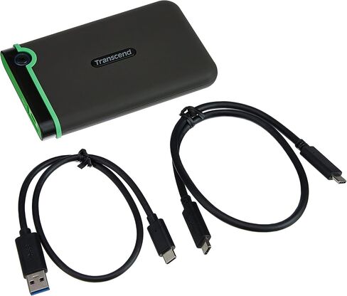 Transcend 4TB StoreJet 25M3S USB 3.1 Portable Hard Drive Rugged, Anti-Shock Resistant, Compact and Lightweight with Lightning-Fast Speeds and a One Touch Backup Button (Iron Grey) TS4TSJ25M3S in Saudi Arabia