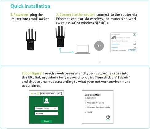Wi-Fi Range Extender, 2.4GHz,Wireless Signal Booster & Repeater (Up to 1200Mbps Speed)， Up to 1500 sq. ft Coverage, PoE Switch, Two Ethernet Port, Long Range in Saudi Arabia