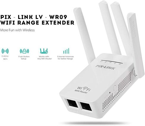 Wi-Fi Range Extender, 2.4GHz,Wireless Signal Booster & Repeater (Up to 1200Mbps Speed)， Up to 1500 sq. ft Coverage, PoE Switch, Two Ethernet Port, Long Range in Saudi Arabia