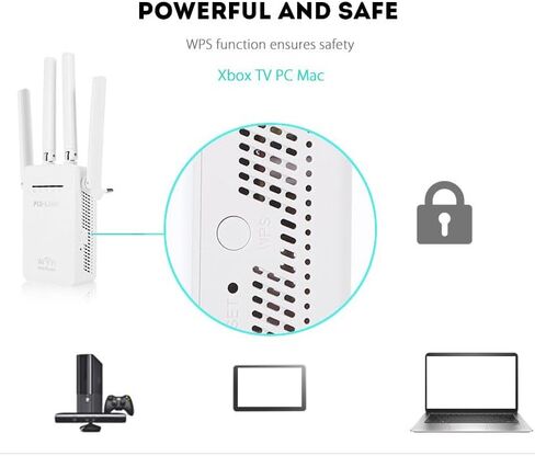 Wi-Fi Range Extender, 2.4GHz,Wireless Signal Booster & Repeater (Up to 1200Mbps Speed)， Up to 1500 sq. ft Coverage, PoE Switch, Two Ethernet Port, Long Range in Saudi Arabia