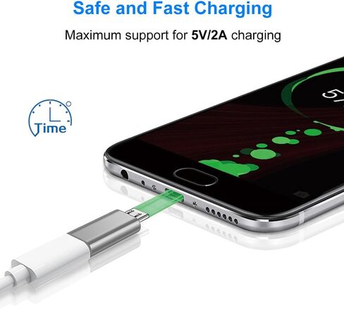 محول USB C إلى Micro USB، محول USB من النوع C أنثى إلى Micro USB Male متوافق مع Samsung Galaxy S7/S6/S5/S4/S3، Note 5/4/3، وهواتف Android والأجهزة اللوحية وأجهزة microUSB الأخرى (أسود) in Saudi Arabia