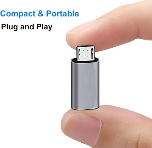 محول USB C إلى Micro USB، محول USB من النوع C أنثى إلى Micro USB Male متوافق مع Samsung Galaxy S7/S6/S5/S4/S3، Note 5/4/3، وهواتف Android والأجهزة اللوحية وأجهزة microUSB الأخرى (أسود) in Saudi Arabia