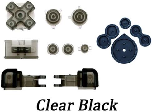Full Set Buttons A B L R LR Button Power On Off Volume Button & Conductive Pad for Game boy Advance SP GBA SP Console (Clear Black) in Kuwait
