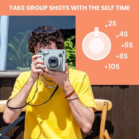 حزمة كاميرا FujiFilm Instax Wide 400 الفورية - تتضمن حزمة مزدوجة من فيلم الإطار العريض، وحقيبة حمل واقية من BluebirdSales، وقماش تنظيف، و4 بطاريات AA - محمولة - مثالية للسفر والمناسبات in Kuwait