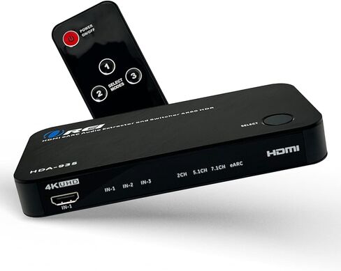 محول مستخرج الصوت OREI eARC 4K 60 هرتز 3x1 Soundbar 18G HDMI 2.0 ARC - HDCP 2.2 - Dolby Atmos Digital/DTS Passthrough CEC، HDR، دعم Dolby Vision HDR10 (HDA-935) in Kuwait