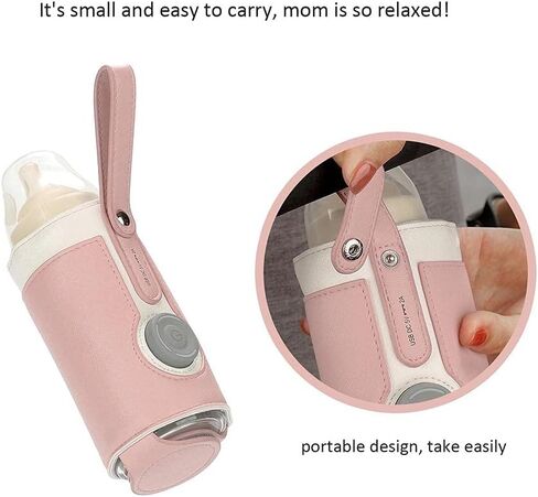 Bottle Warmer Bag 3 Temperature Adjustable Portable Baby Bottle Warmer for Connecting to Mobile Power () in Saudi Arabia