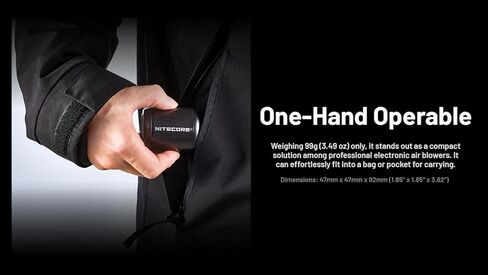 Nitecore BB Nano Electric Air Blower Duster with Filter for Cleaning Cameras, Lens, Keyboard, Computer, Laptop and Electronics, USB-C Rechargeable Portable with Filter and Lumentac Charging Cable in Saudi Arabia