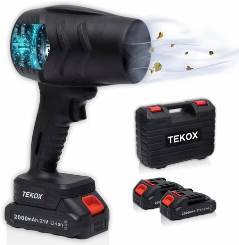 Compressed Air Duster – 21V Air Blower, Portable Dust Cleaner, Leaf Blower, Turbo Fan, BBQ, Car Drying Tool – Includes 2 Batteries, Charger, and Carrying Bag in Saudi Arabia