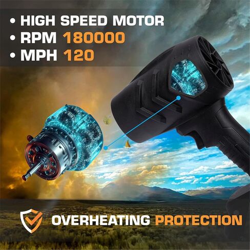 Compressed Air Duster – 21V Air Blower, Portable Dust Cleaner, Leaf Blower, Turbo Fan, BBQ, Car Drying Tool – Includes 2 Batteries, Charger, and Carrying Bag in Saudi Arabia