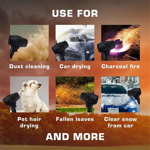 Compressed Air Duster – 21V Air Blower, Portable Dust Cleaner, Leaf Blower, Turbo Fan, BBQ, Car Drying Tool – Includes 2 Batteries, Charger, and Carrying Bag in Saudi Arabia