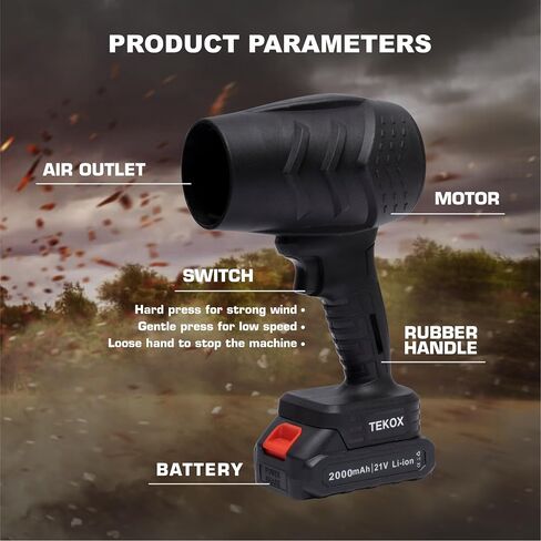 Compressed Air Duster – 21V Air Blower, Portable Dust Cleaner, Leaf Blower, Turbo Fan, BBQ, Car Drying Tool – Includes 2 Batteries, Charger, and Carrying Bag in Saudi Arabia