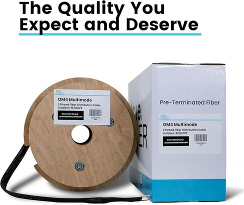 trueCABLE LC-LC UPC ثنائي الأطراف، 250 قدمًا (76.2 مترًا)، كابل ألياف متعدد الأوضاع OM4، داخلي/خارجي، مدرع للدفن المباشر، PE/LLDPE in Kuwait