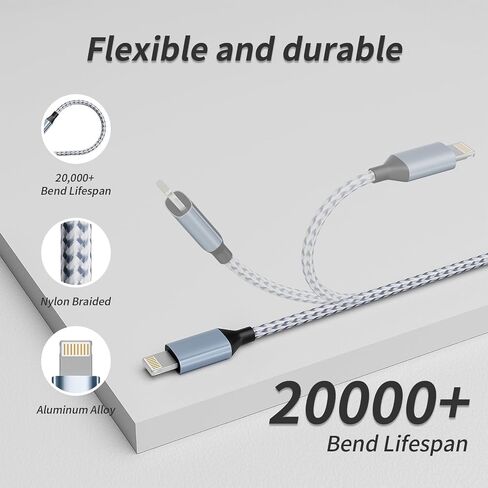 IDISON 100W Multi Charging Cable [4FT 2Pack] 3 in 1 USB Cable Fast Charging with LED Indicator, Universal Charging Cord with Type-C, Micro USB and IP Port for Cell Phones and More in Saudi Arabia