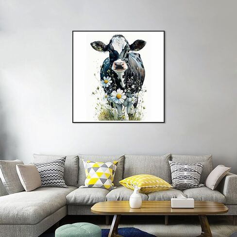 Diamond Painting Kits for Adults Cow, Round Full Drill Diamond Art Kits, 5D DIY Paint with Diamonds Crafts for Home Wall Decoration Gifts 12×12Inch, Animal in Saudi Arabia